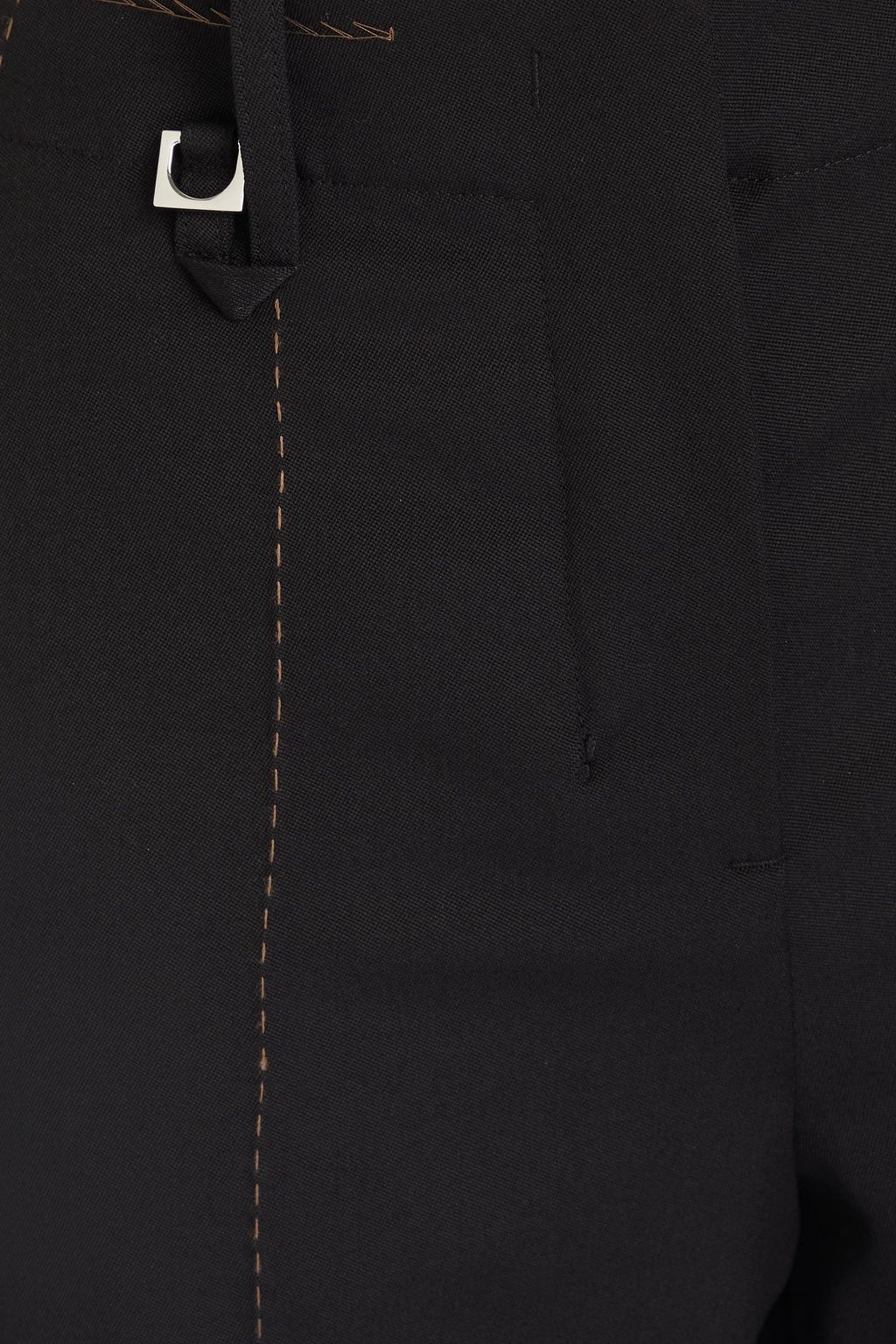 JACQUEMUS 탑스티치 디테일 울 스트레이트 레그 팬츠