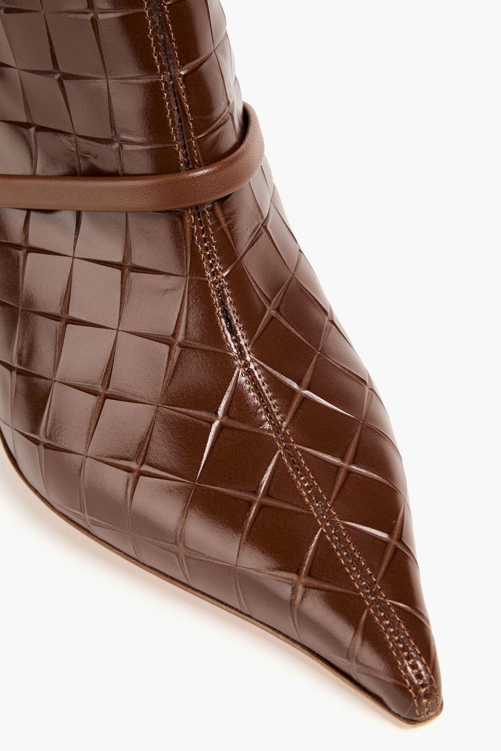 MALONE SOULIERS بوت "ماركل" بطول الركبة من الجلد المنقوش مقاس 90