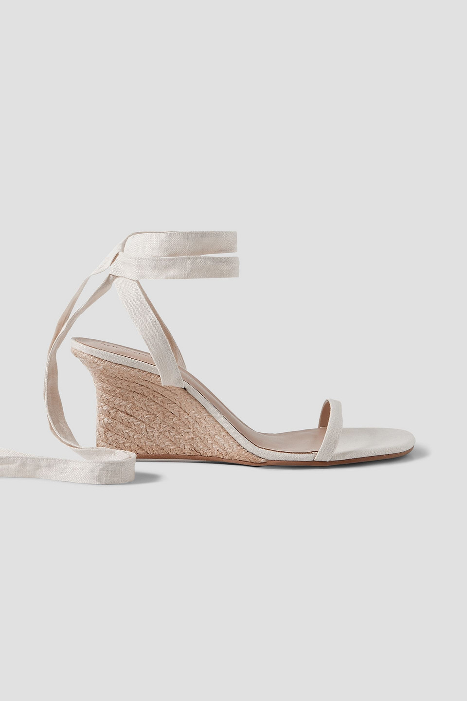 Reformation Alessa Linen Wedge Espadrilles In Ecru
