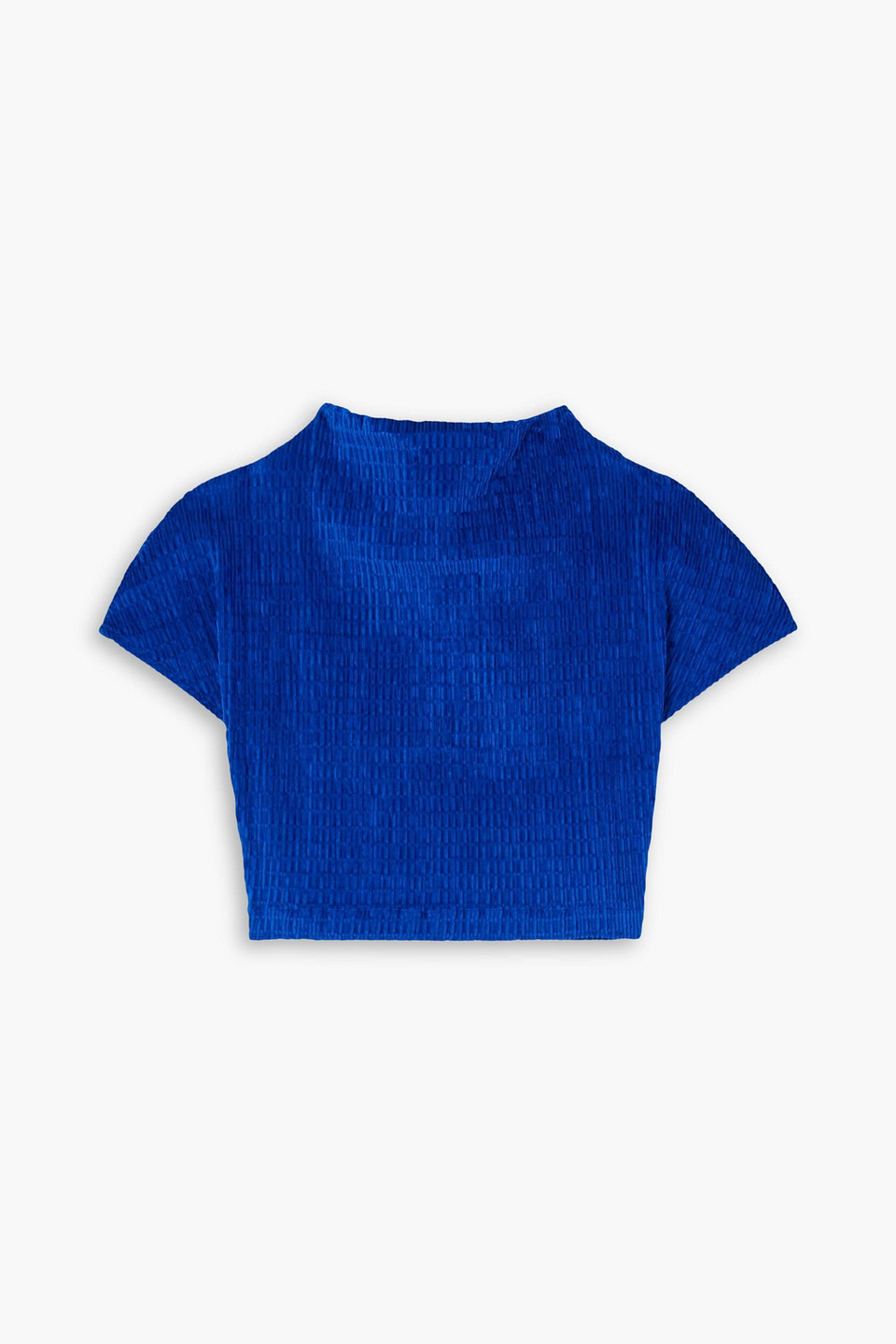 TOVE ALINA CROPPED TEXTURED-VELVET TOP