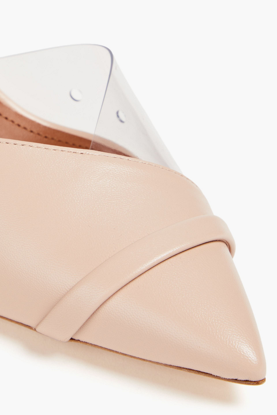 MALONE SOULIERS HALINA 70 LEATHER AND PVC MULES