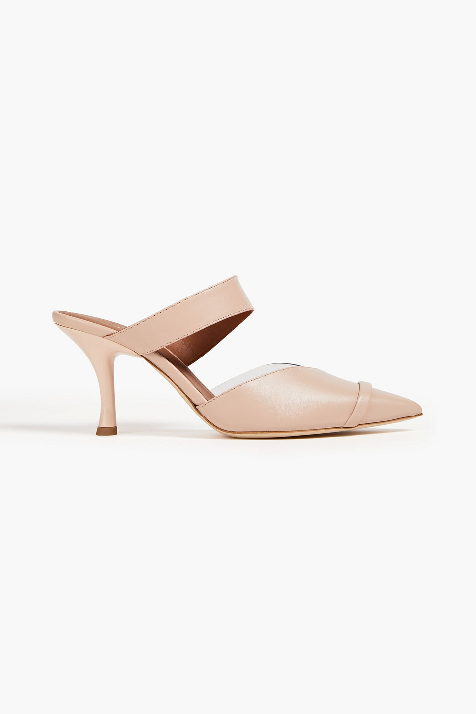 Malone Souliers Halina 70 Leather And Pvc Mules In Beige