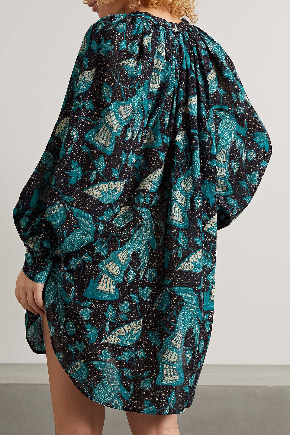 ULLA JOHNSON BIARRITZ PRINTED COTTON-BLEND VOILE TUNIC