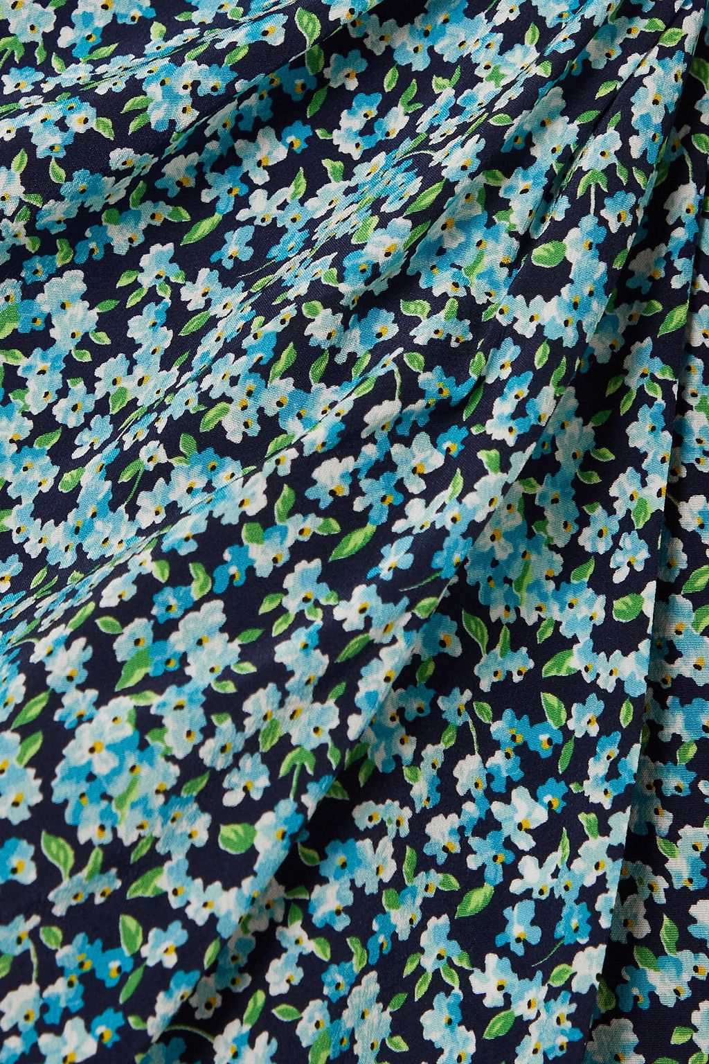 ALESSANDRA RICH Minikleid aus Seiden-Crêpe mit Blumenprint und Rüschen