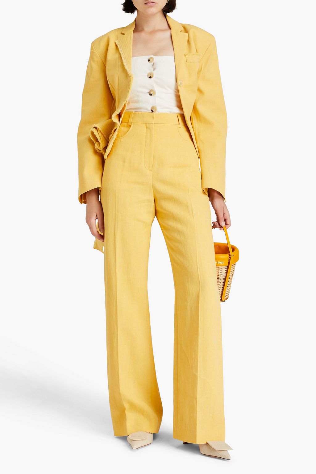 JACQUEMUS リネン混キャンバス フレアーパンツ