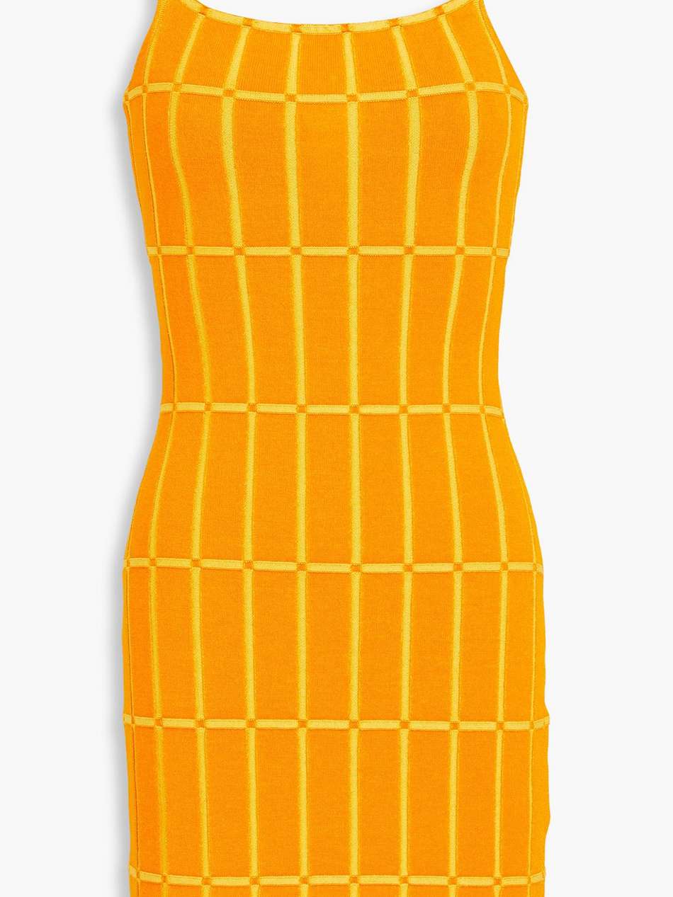 malha jacquard-knit mini dress
