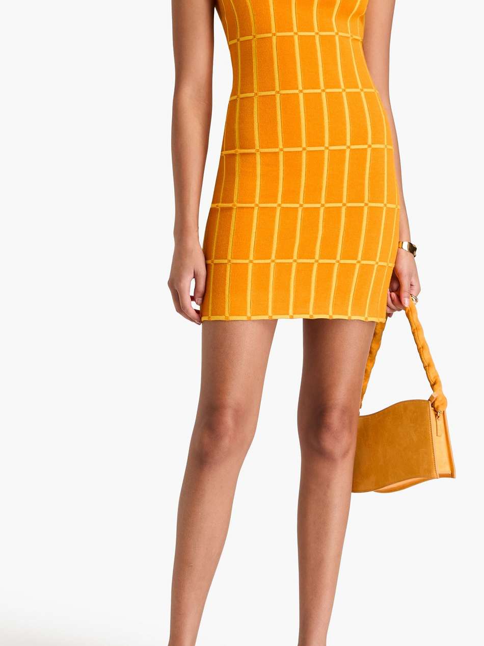 malha jacquard-knit mini dress