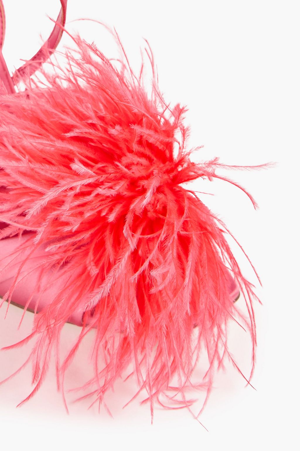 SAM EDELMAN Feather-embellished satin sandals