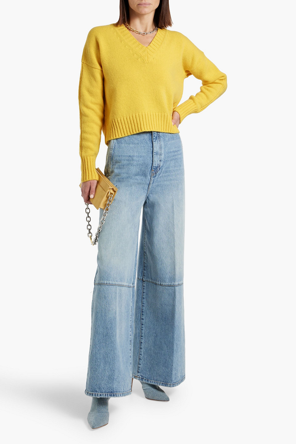 Shop And-daughter Wool Sweater In Yellow