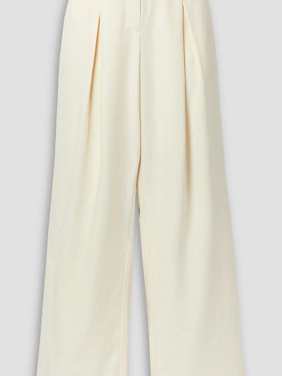 twill wide-leg pants