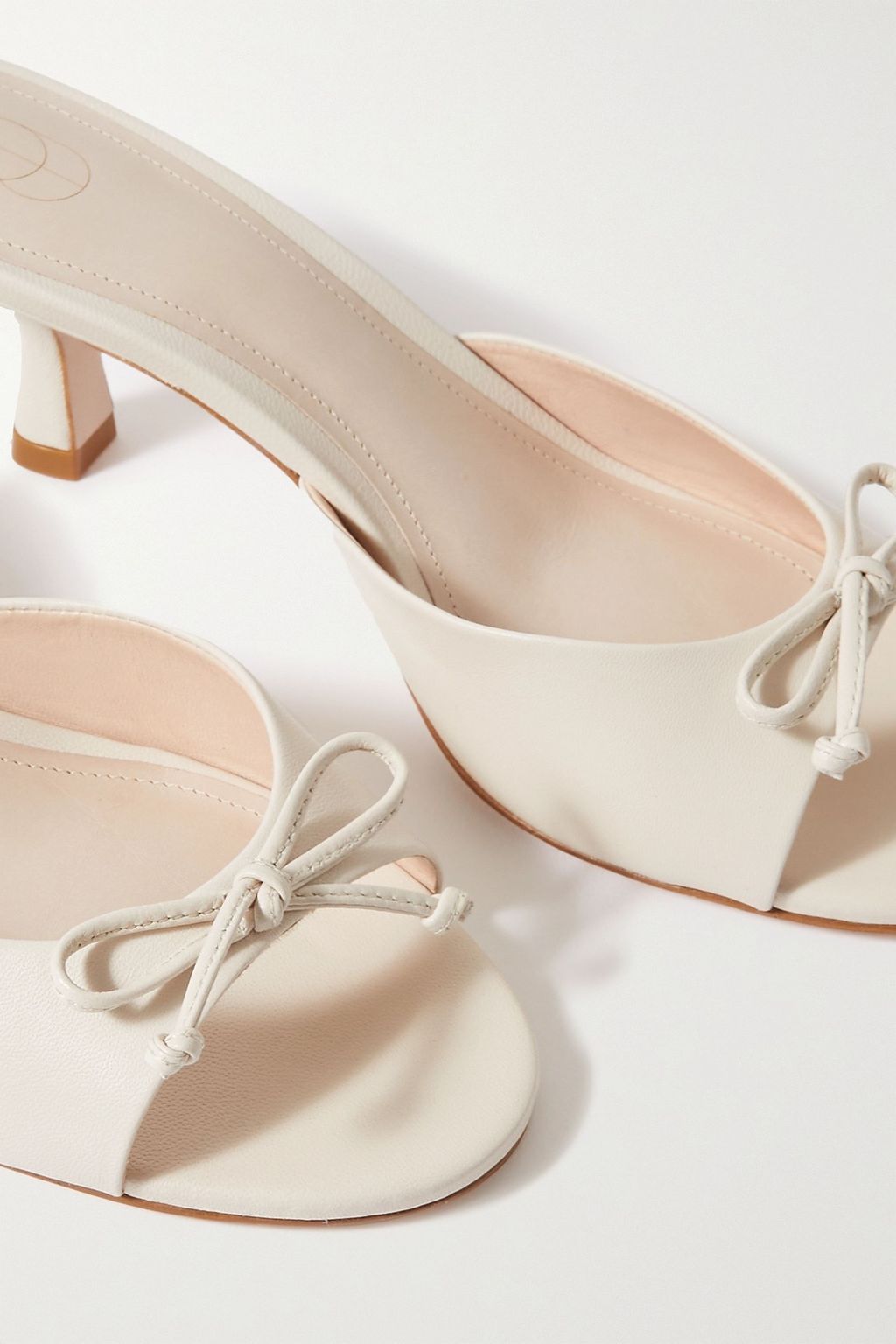 PORTE & PAIRE Bow-detailed suede mules