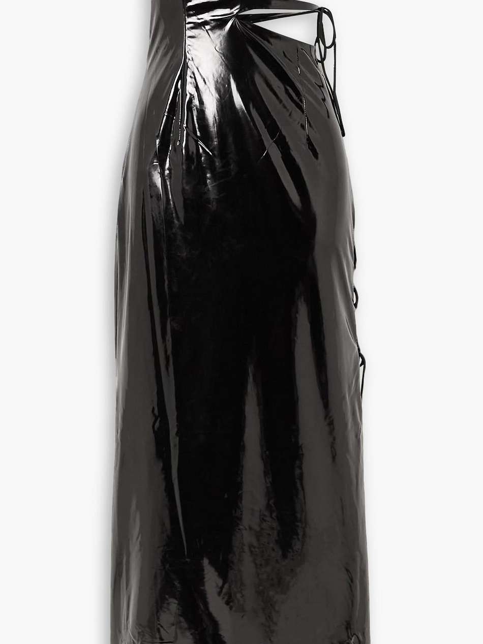 malena strapless cutout coated jersey dress