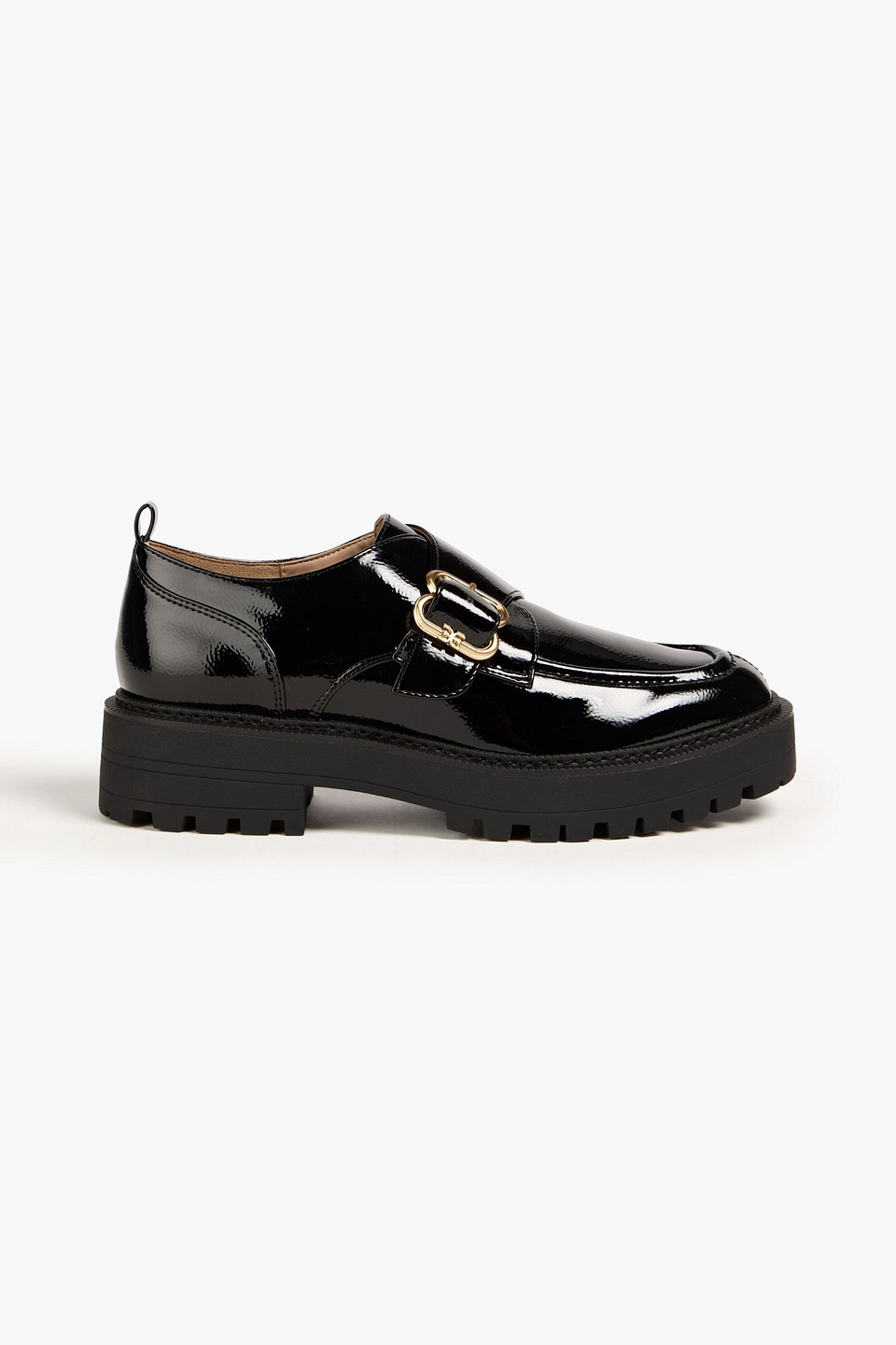 Sam Edelman Lora Faux Patent-leather Loafers In Black