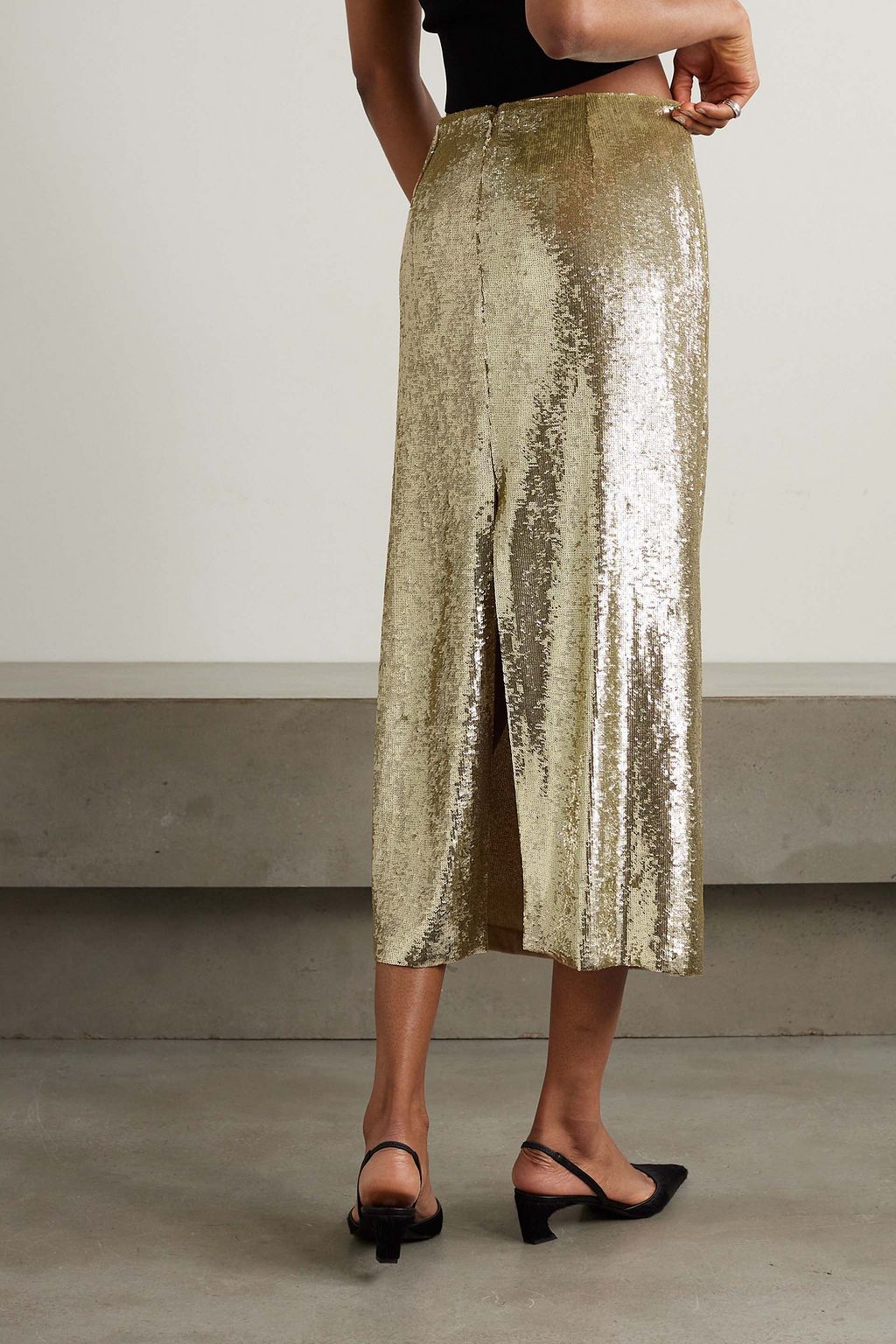 GAUCHERE Sequined tulle midi skirt