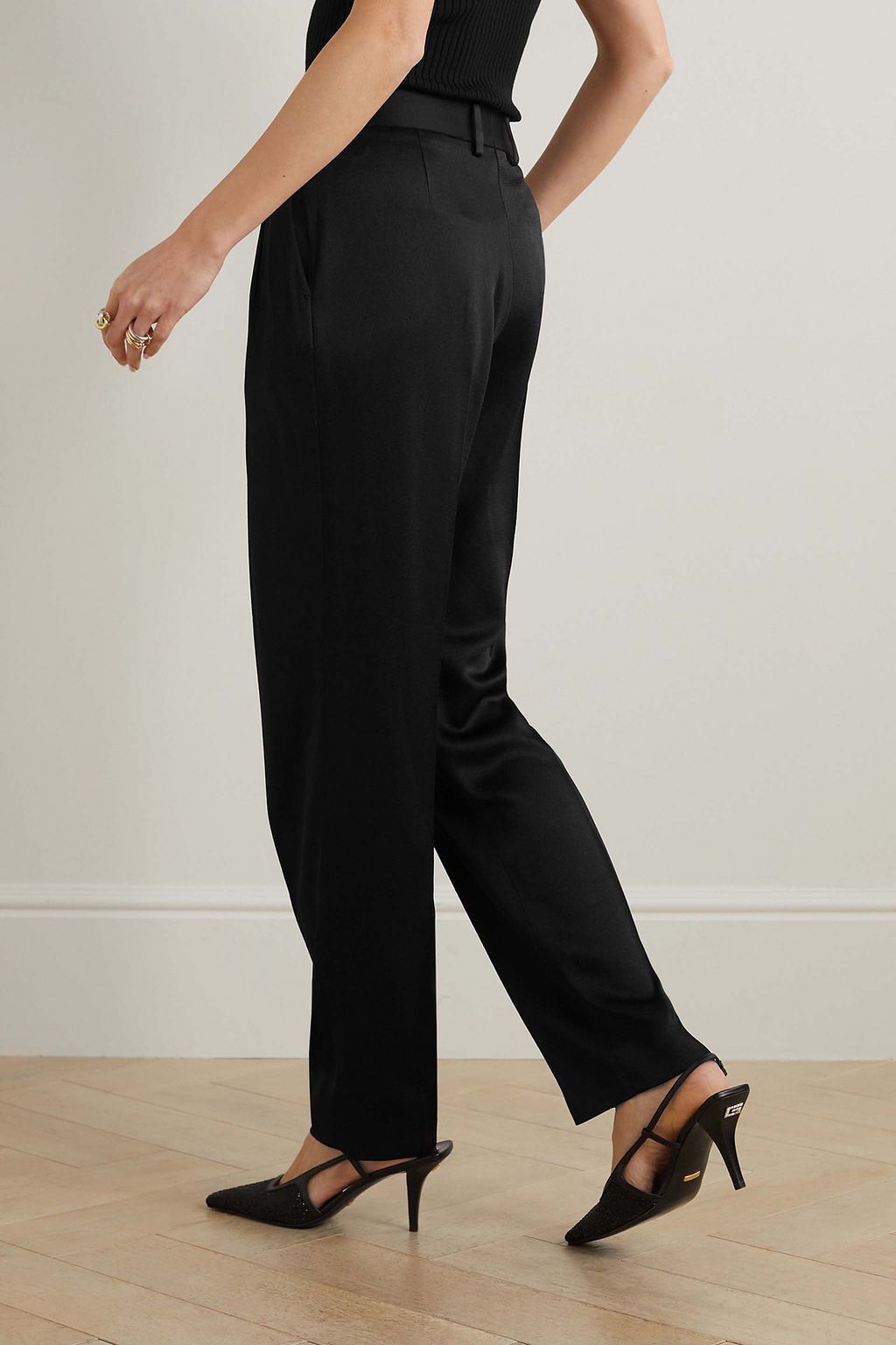 BLAZÉ MILANO Banker pleated satin tapered pants