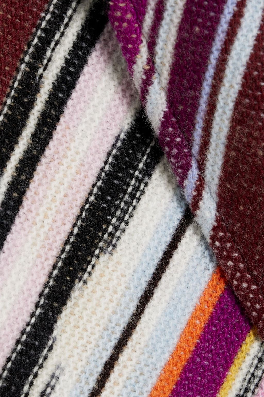 MISSONI Belted striped wool coat