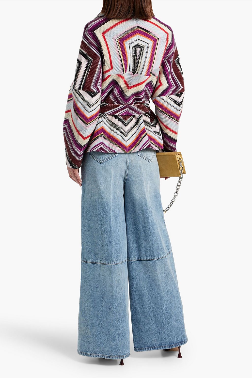 MISSONI Belted striped wool coat
