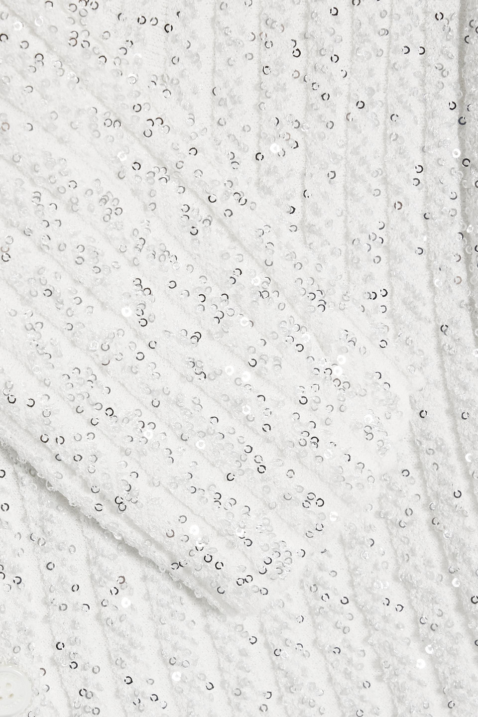 Shop Missoni Cropped Sequin-embellished Ribbed-knit Cardigan In White