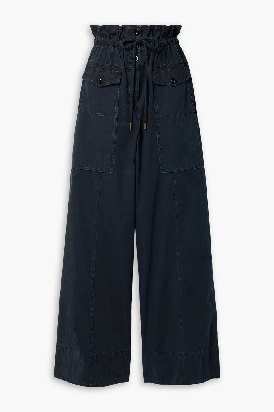 ULLA JOHNSON MATTEA COTTON-CANVAS WIDE-LEG PANTS