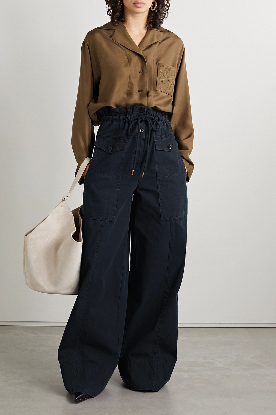 ULLA JOHNSON MATTEA COTTON-CANVAS WIDE-LEG PANTS