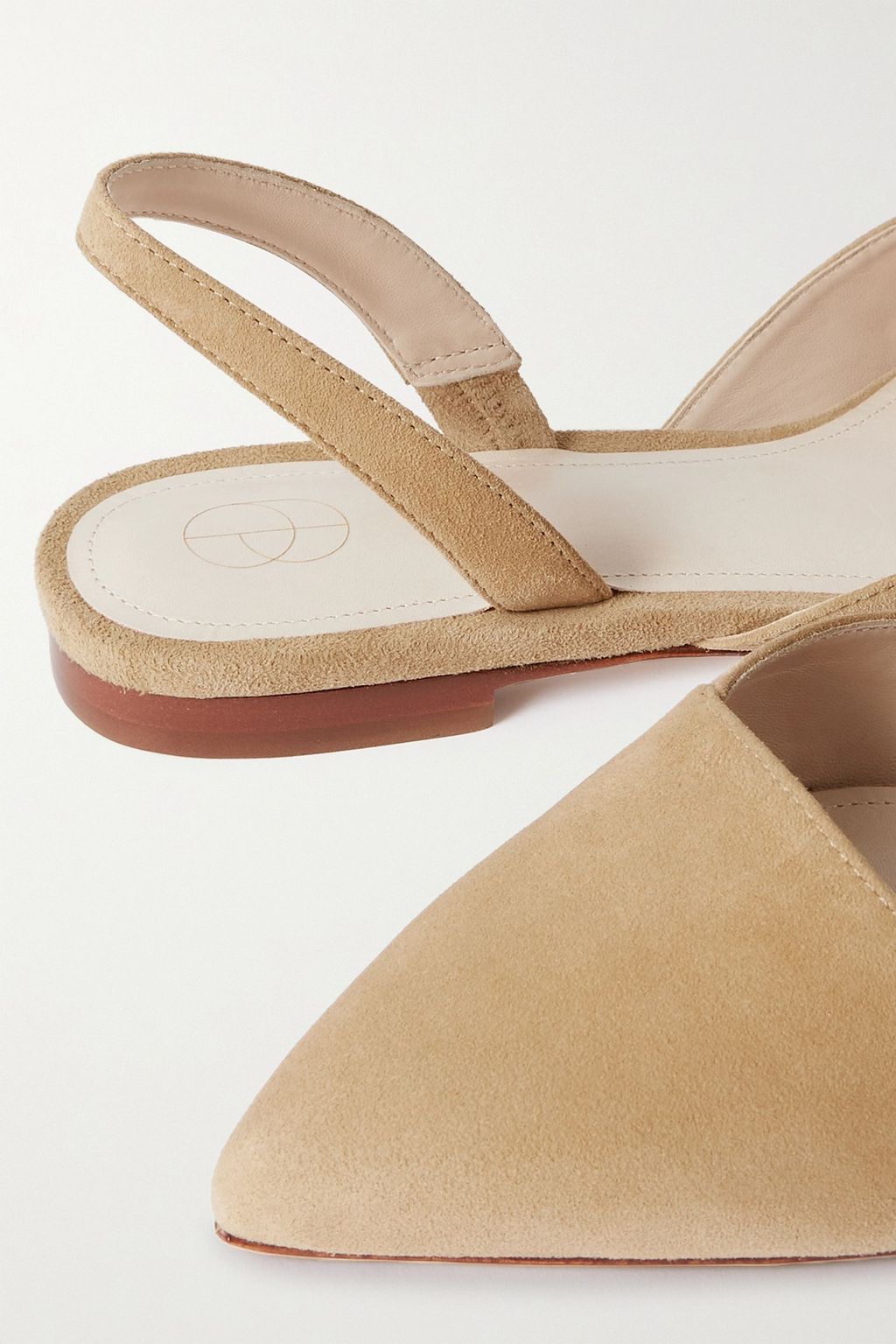 PORTE & PAIRE スエード スリングバック ポインテッドトゥ フラットシューズ