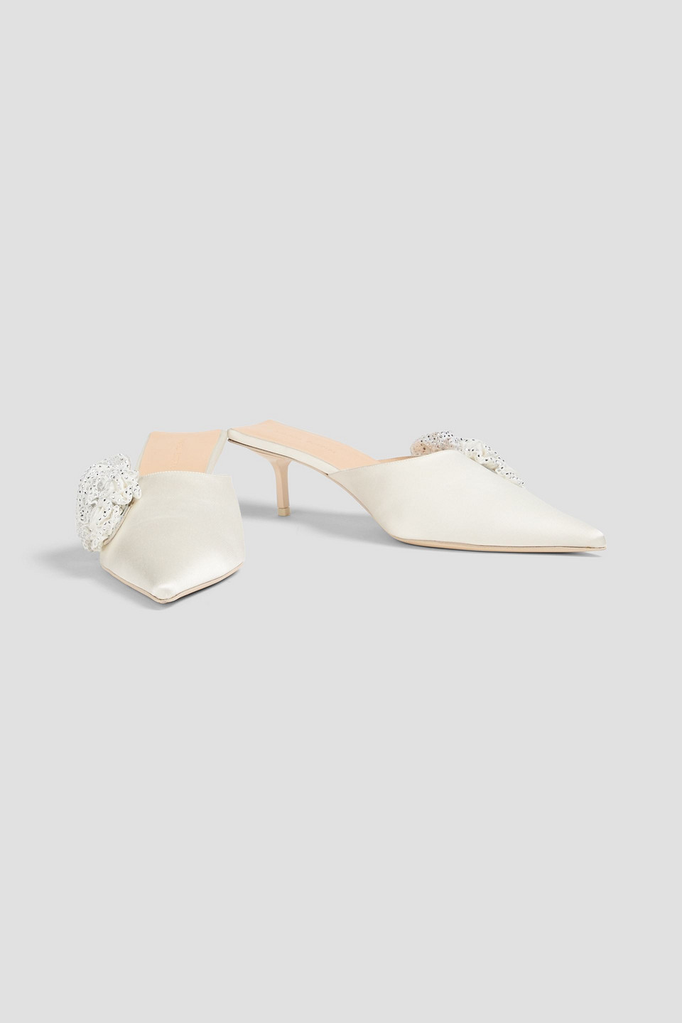  Magda Butrym - Embellished Satin Mules - White - Eu 36 