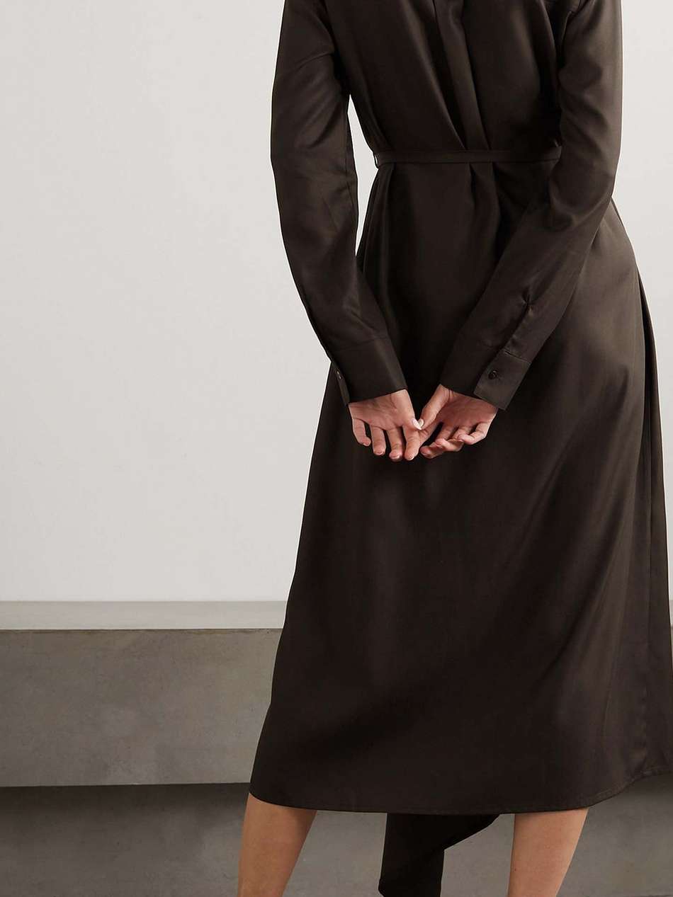 orion wrap-effect asymmetric tencel™ lyocell midi dress