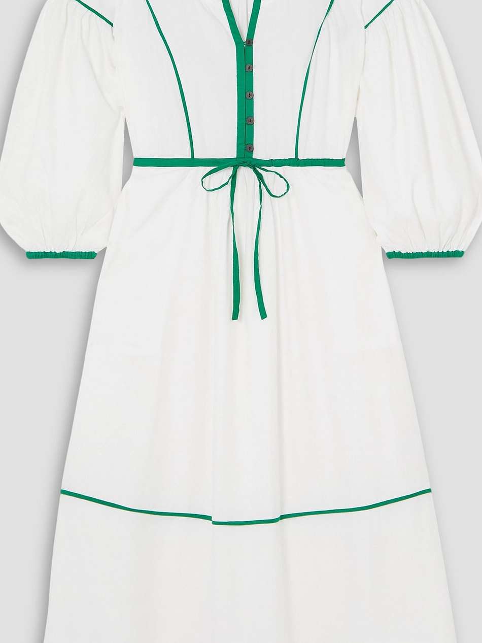 salone piped woven midi dress
