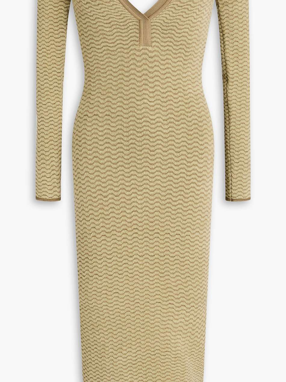 la robe maille pampero off-the-shoulder jacquard-knit cotton-blend dress