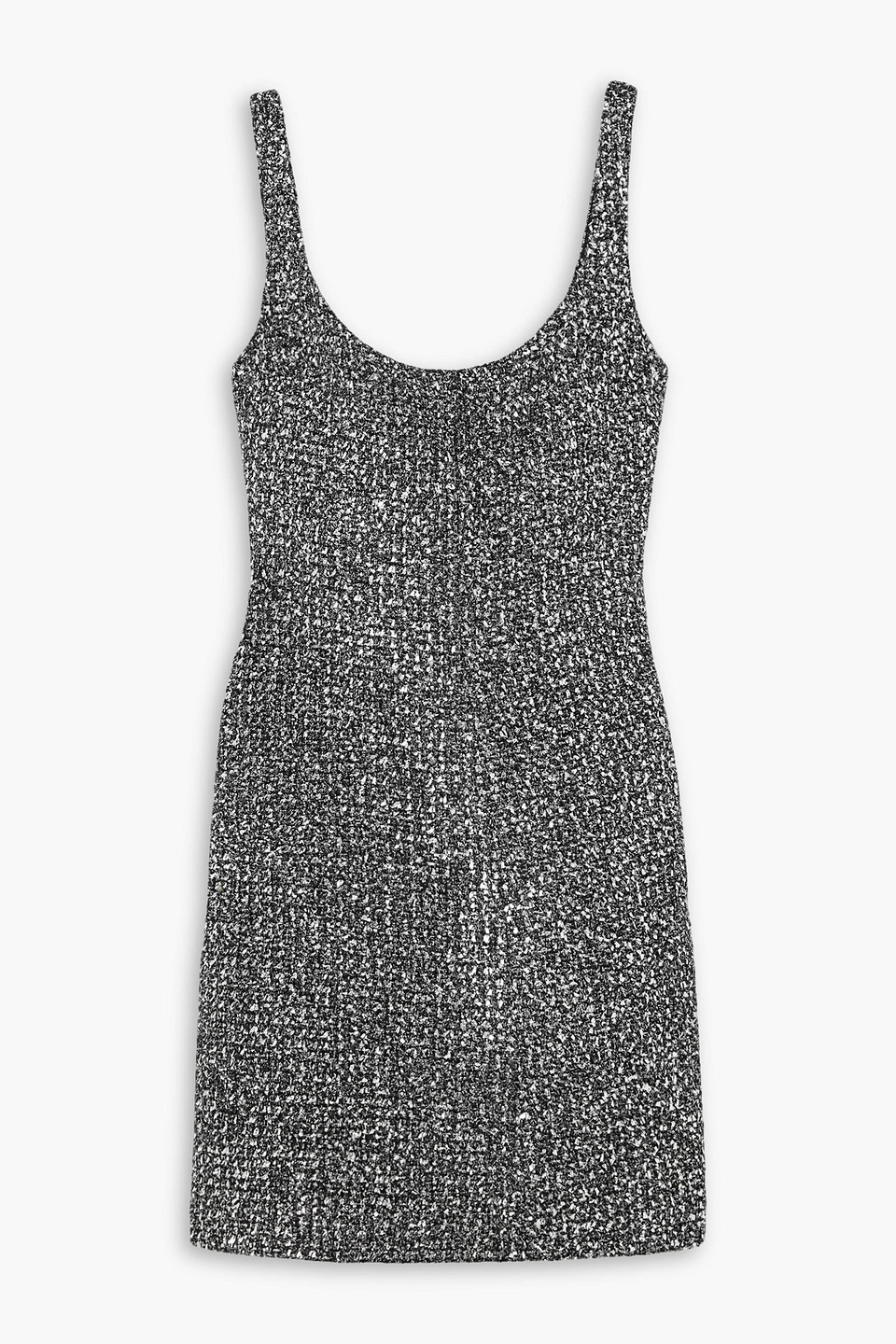 Emilia Wickstead Talia Metallic Tweed Mini Dress In Black
