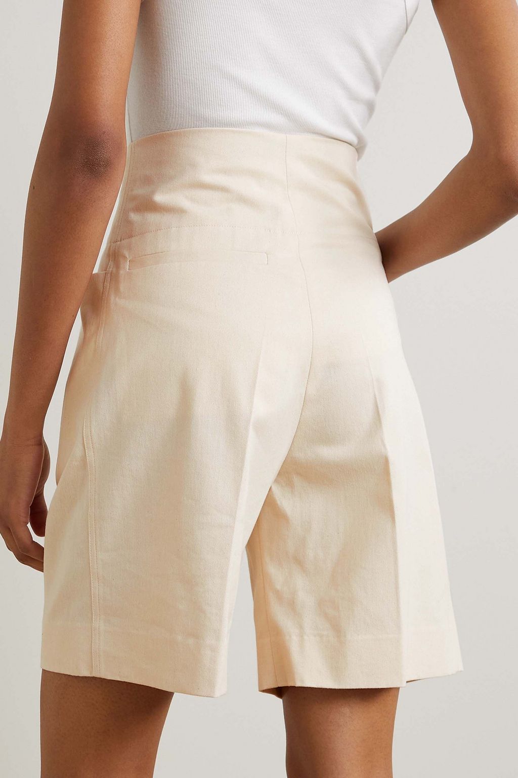 TOTEME Belted cotton-twill shorts