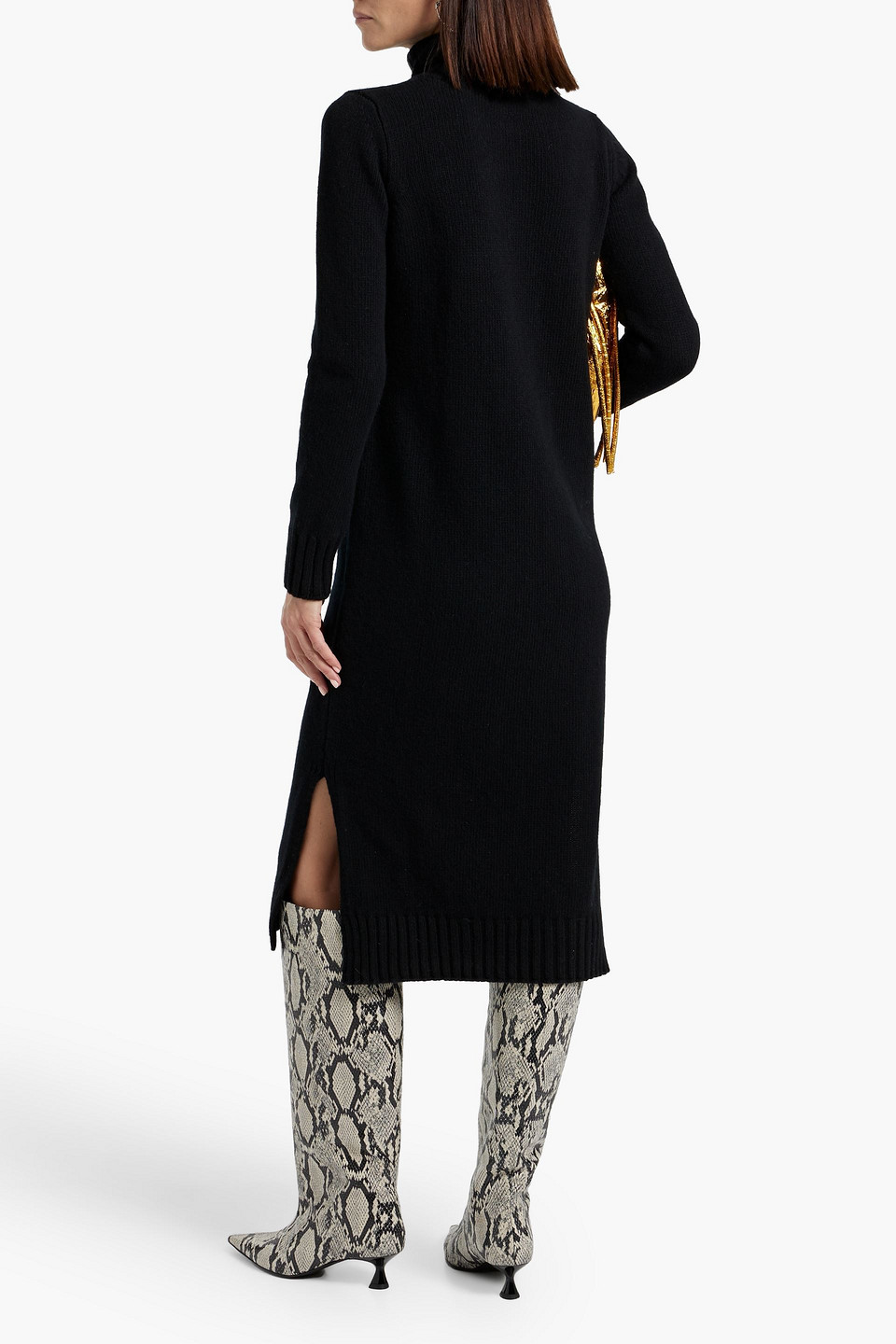 AND-DAUGHTER SIMONE WOOL TURTLENECK MIDI DRESS