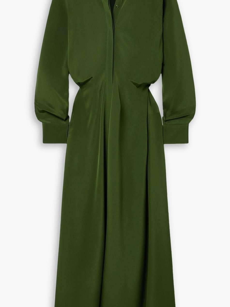 the charlotte silk crepe de chine maxi shirt dress