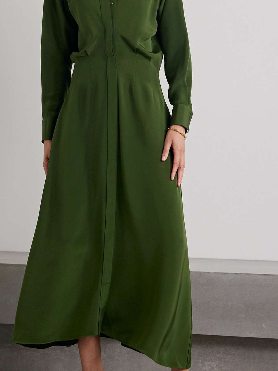 the charlotte silk crepe de chine maxi shirt dress