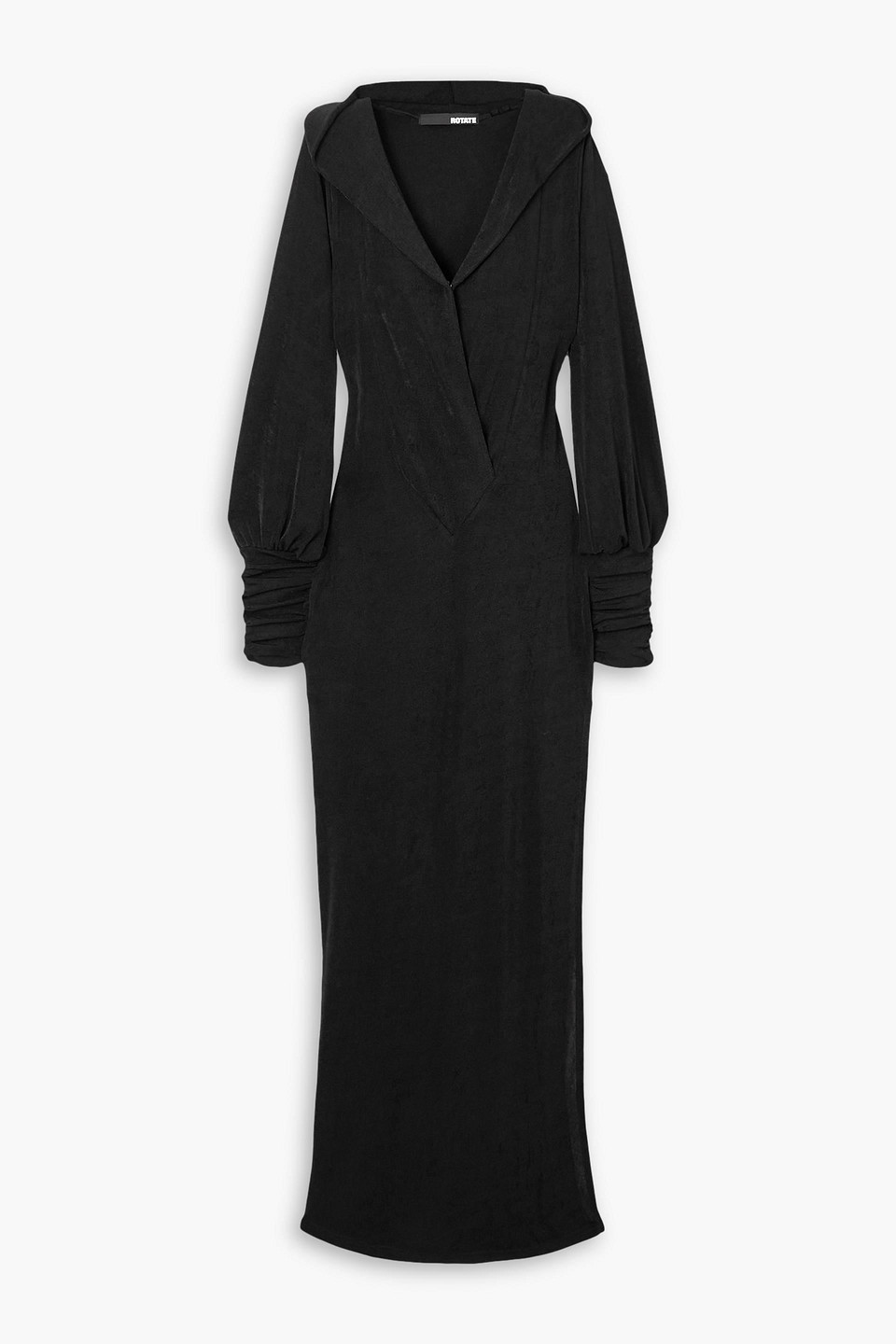 Rotate Birger Christensen Black Long Maxi Dress In Black