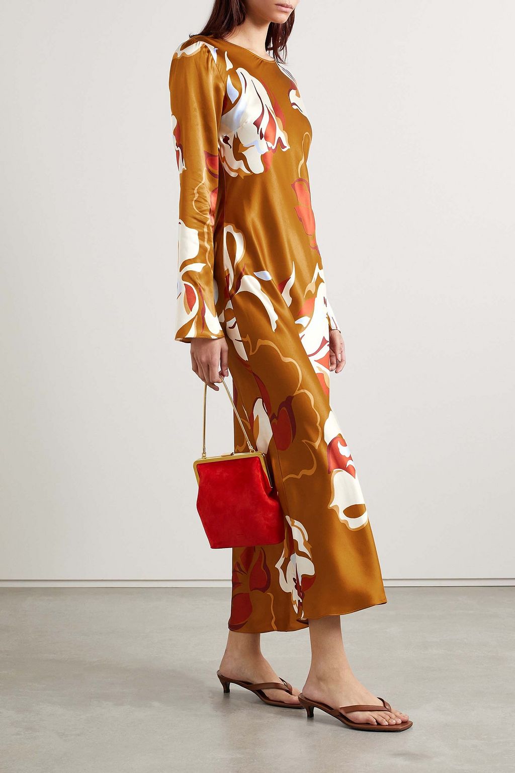 REFORMATION Davina printed silk-charmeuse midi dress