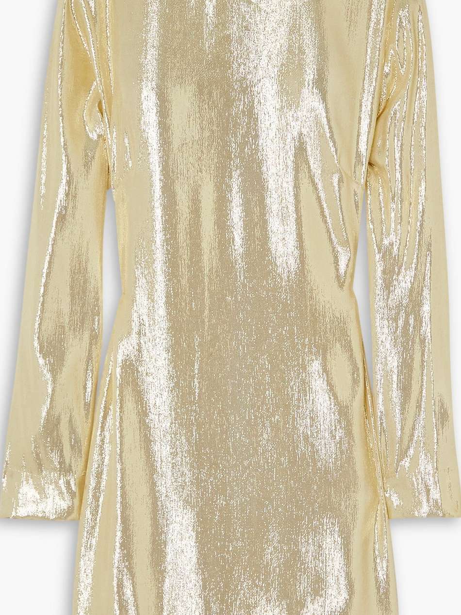 metallic silk-blend lamé mini dress