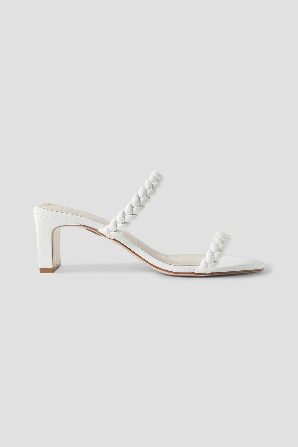 Porte & Paire Braided Leather Mules In White