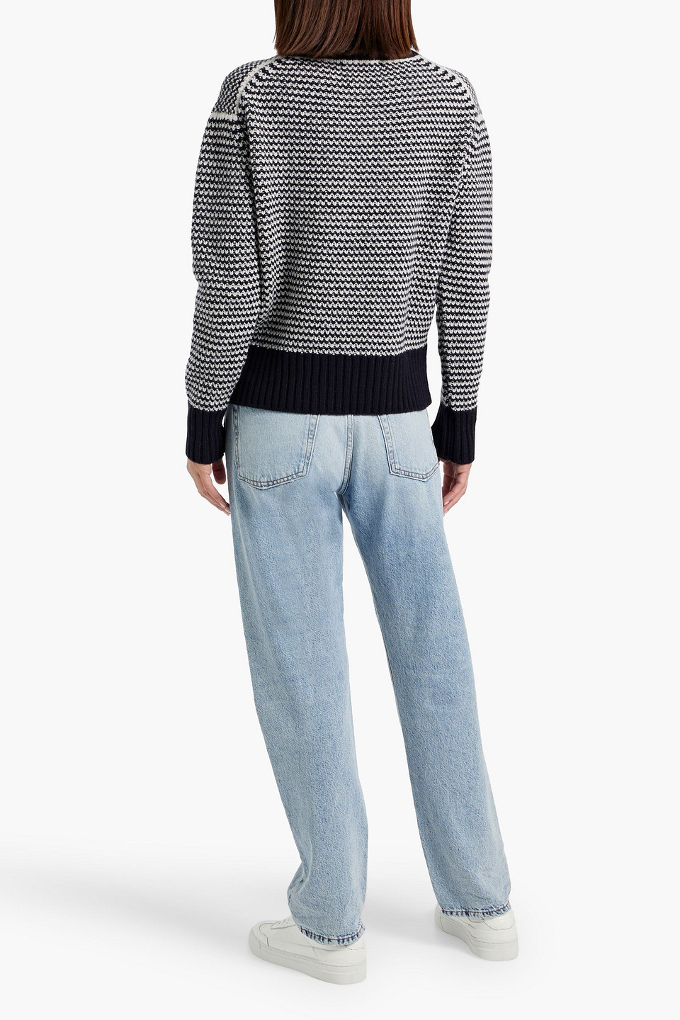 AND-DAUGHTER STRIPED WOOL TURTLENECK SWEATER