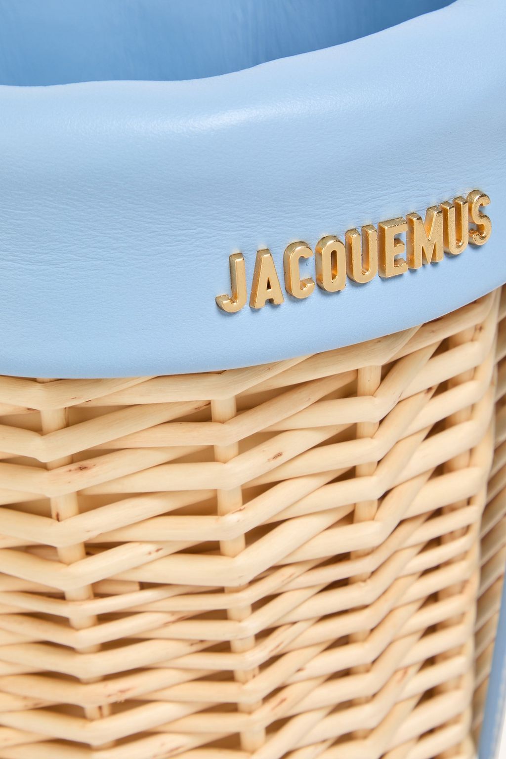 JACQUEMUS Le Panier Seau leather-trimmed wicker bucket bag