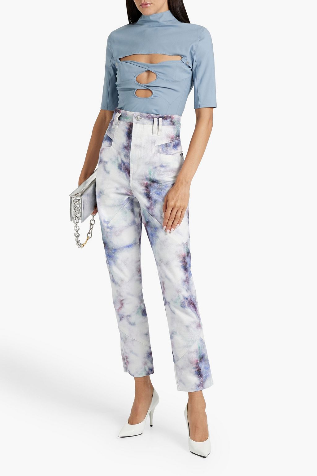ISABEL MARANT Eloisa tie-dyed high-rise tapered jeans