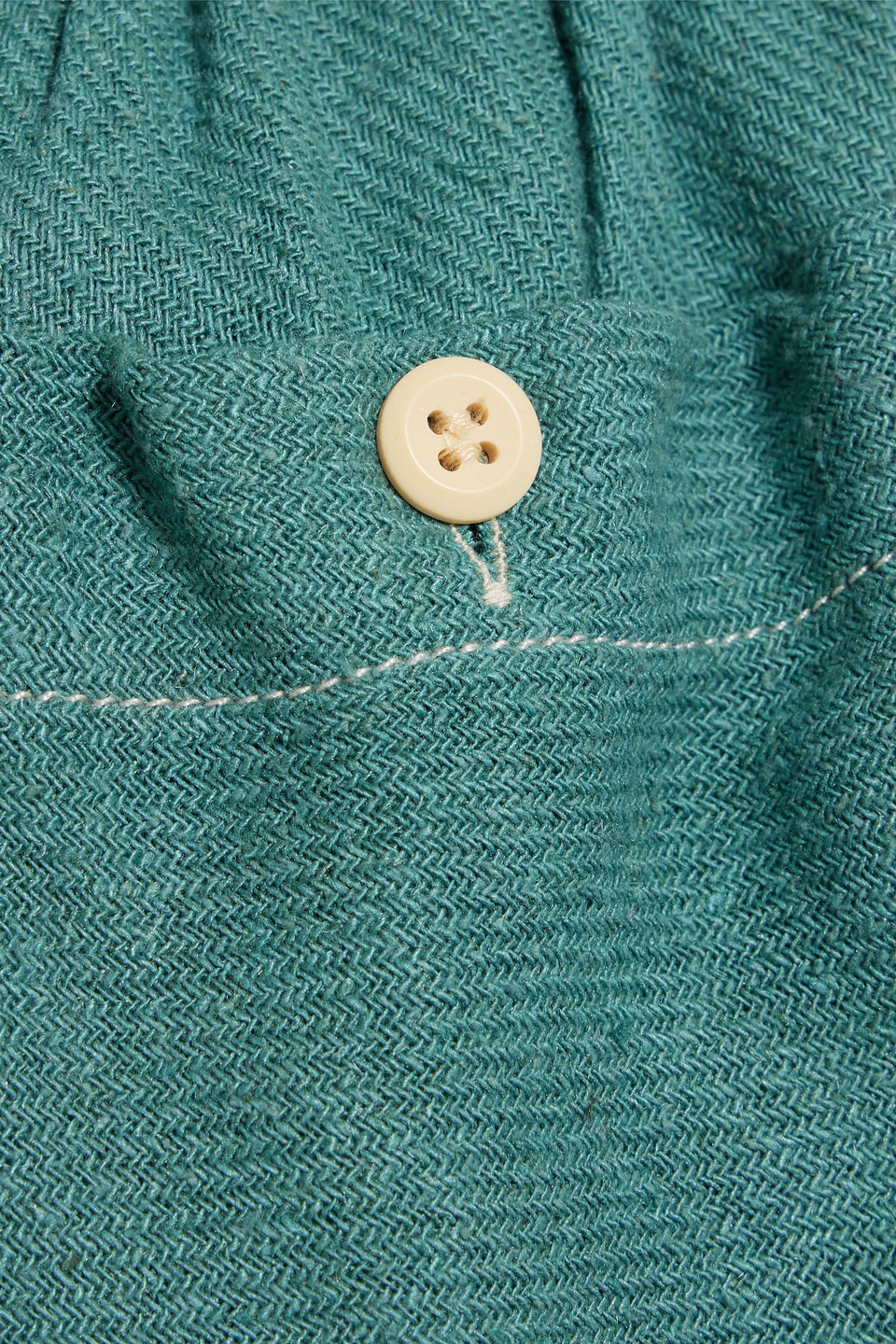 Isabel Marant Talapiz Frayed Silk Shorts In Teal