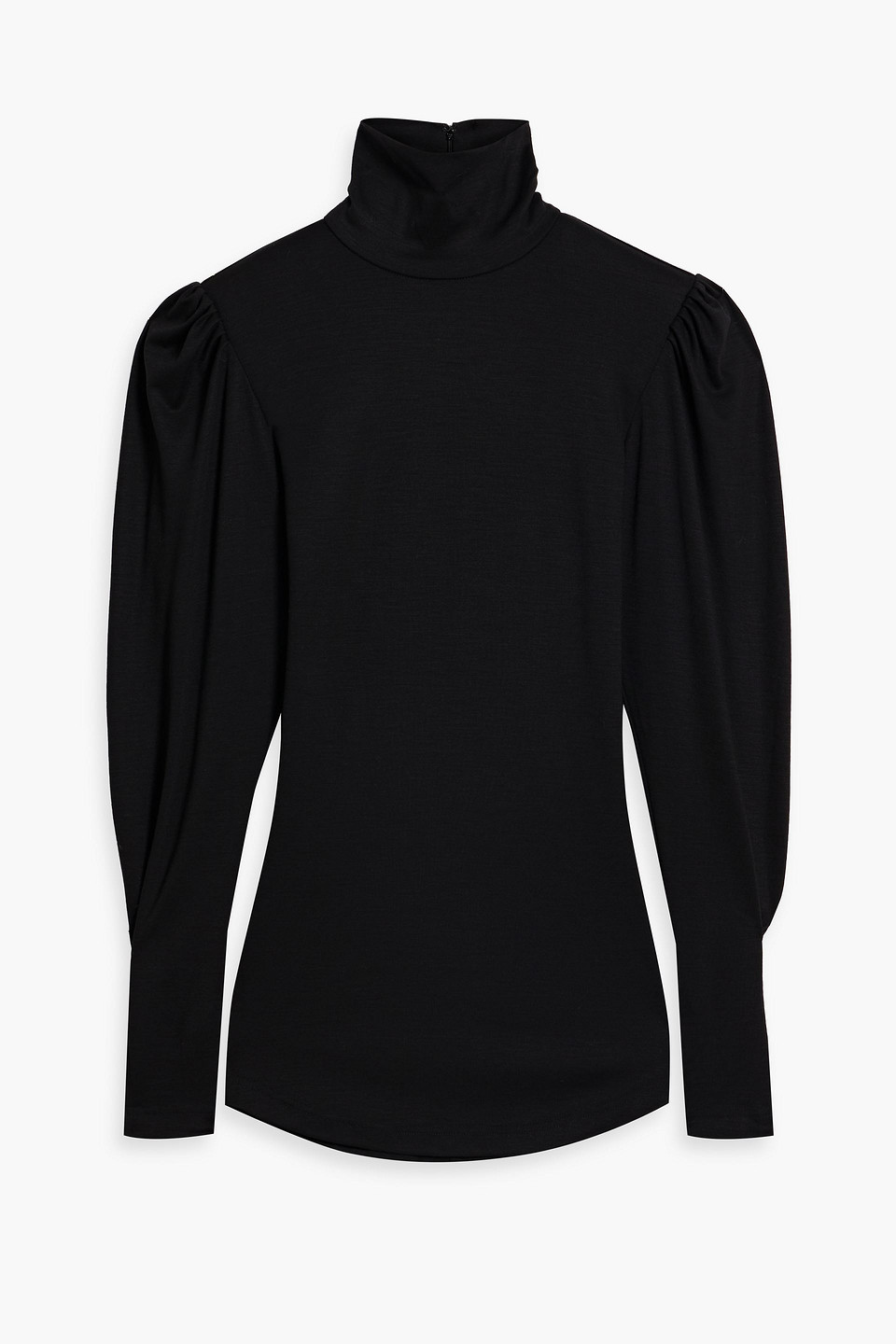 Isabel Marant Gavina Wool-jersey Turtleneck Top In Black