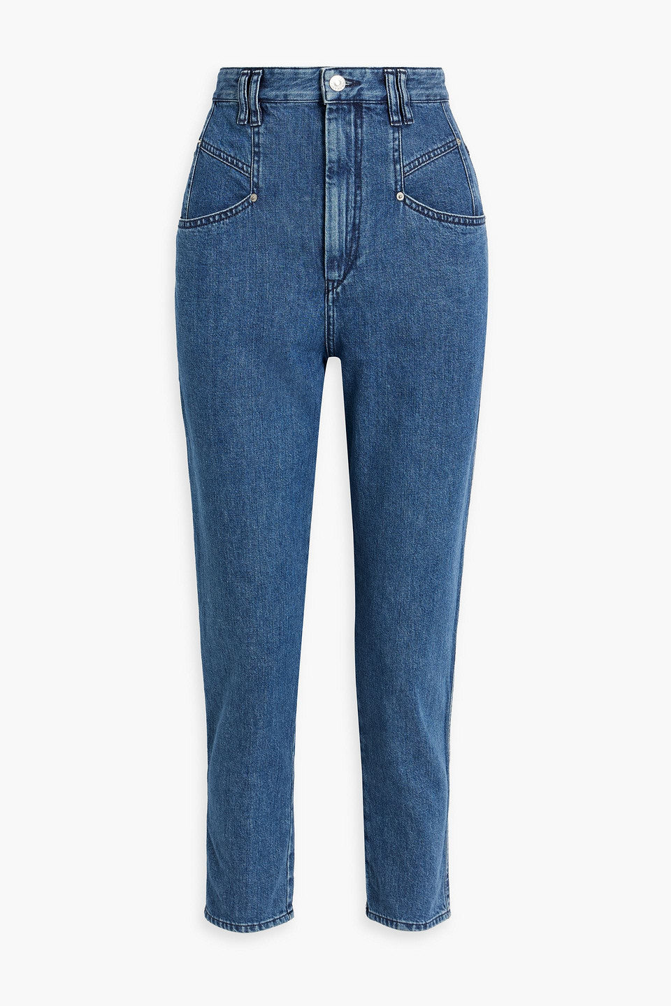 Isabel Marant Dipadela High-rise Tapered Jeans In Mid Denim