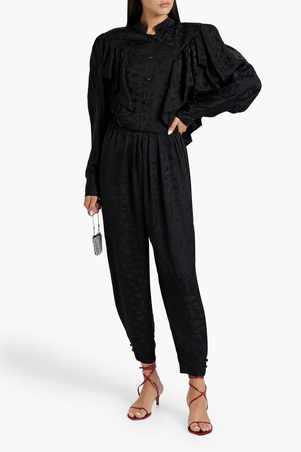 ISABEL MARANT Varzea satin-jacquard jumpsuit