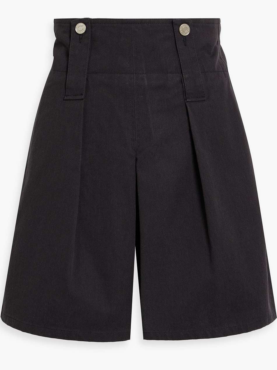 dicochia pleated cotton-twill shorts