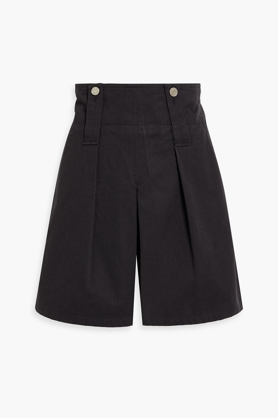 Isabel Marant Dicochia Pleated Cotton-twill Shorts In Black