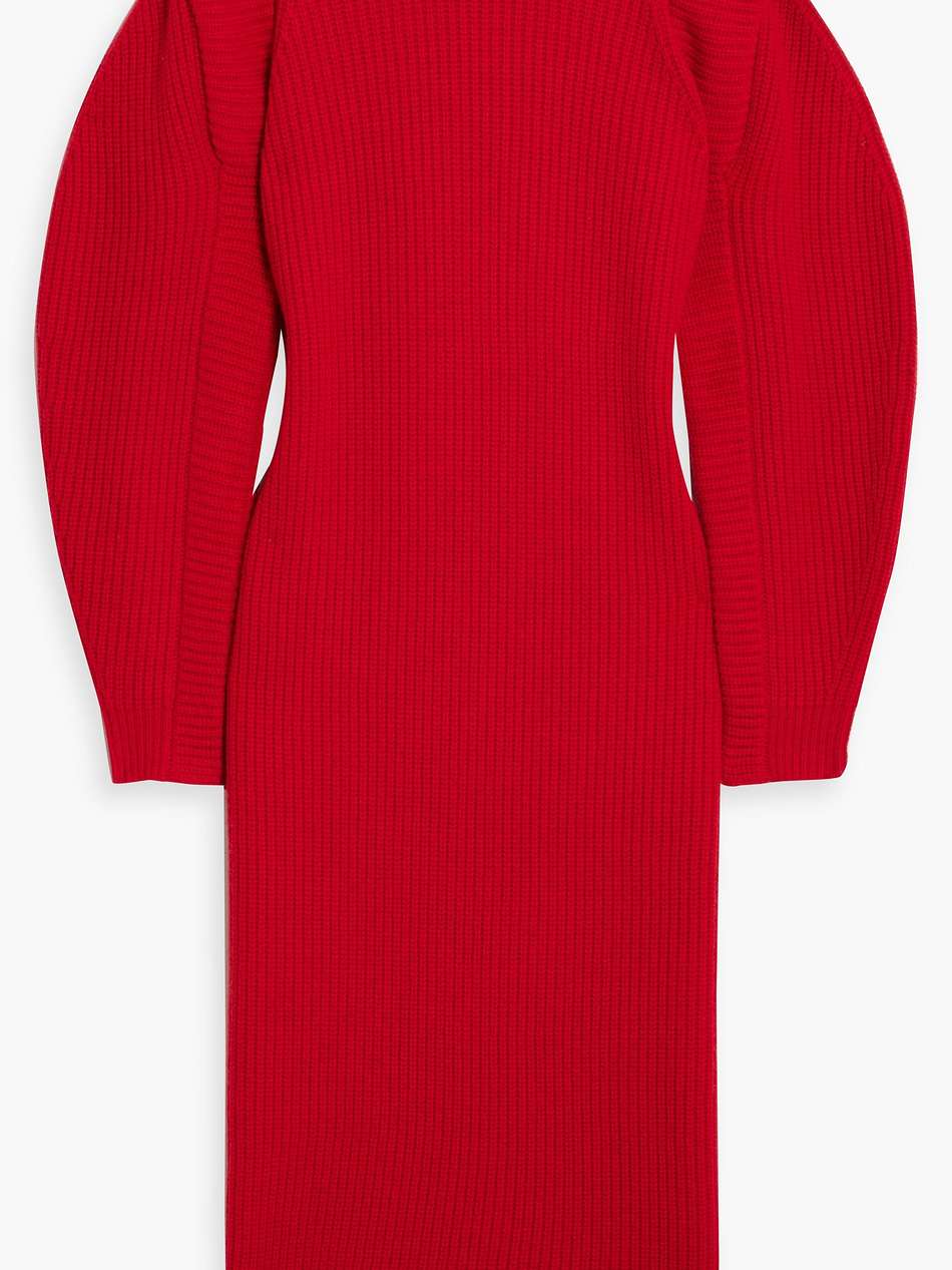 bea ribbed cashmere and wool-blend midi dress