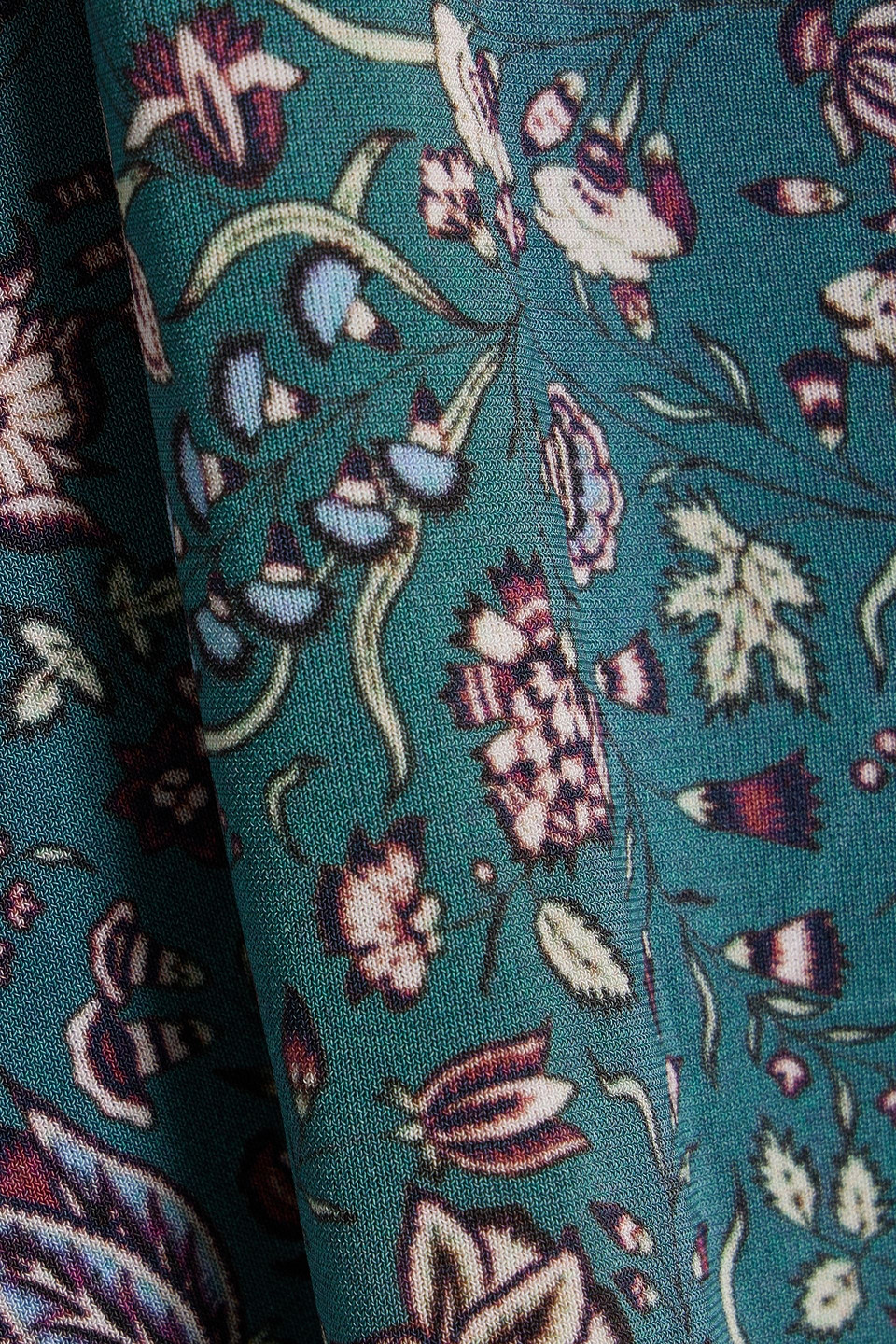 Isabel Marant Goyela Floral-print Stretch-jersey Turtleneck Top In Petrol