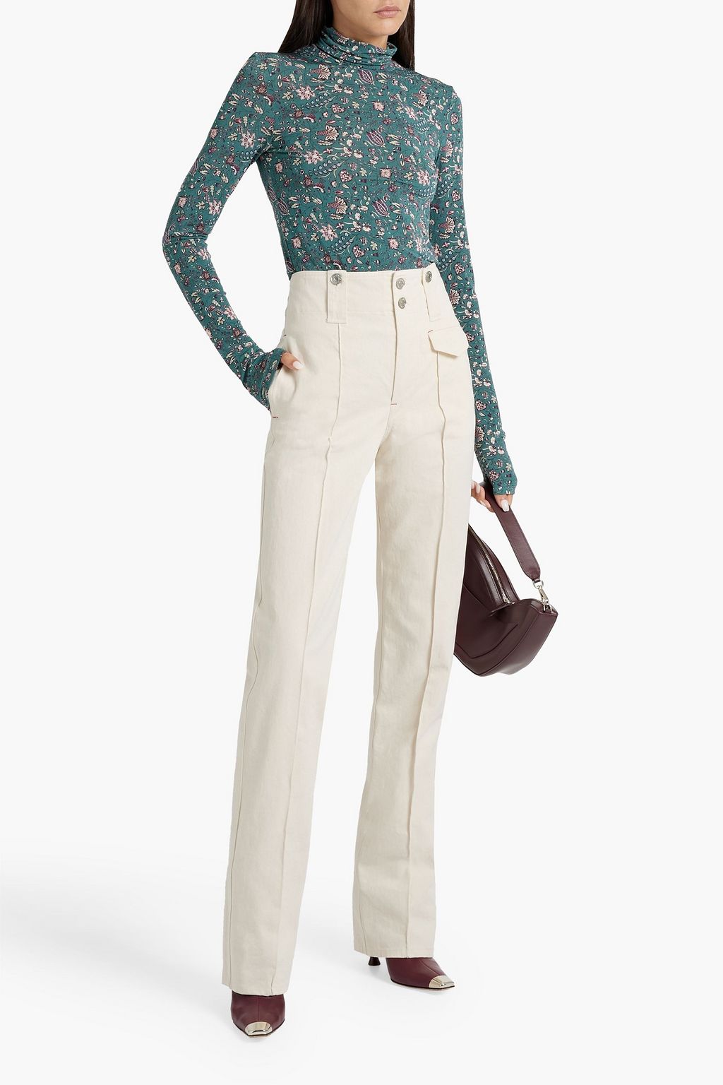 ISABEL MARANT Goyela printed jersey turtleneck top